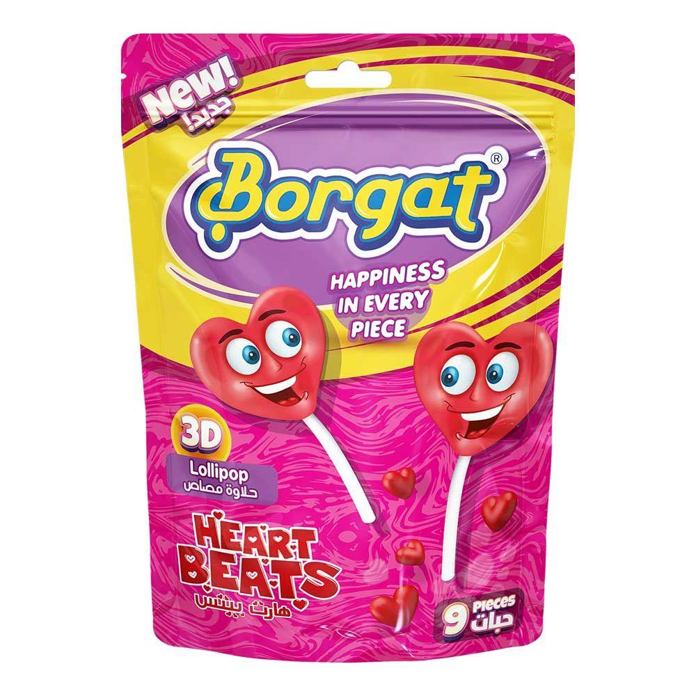Borgat Lollipops 3D Hearts 9 Pieces