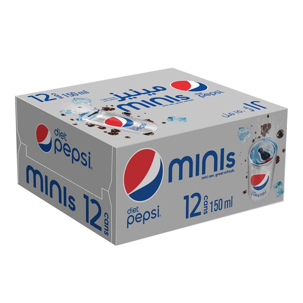 Pepsi Soft Drink Mini Diet 150 ML x 12 Box