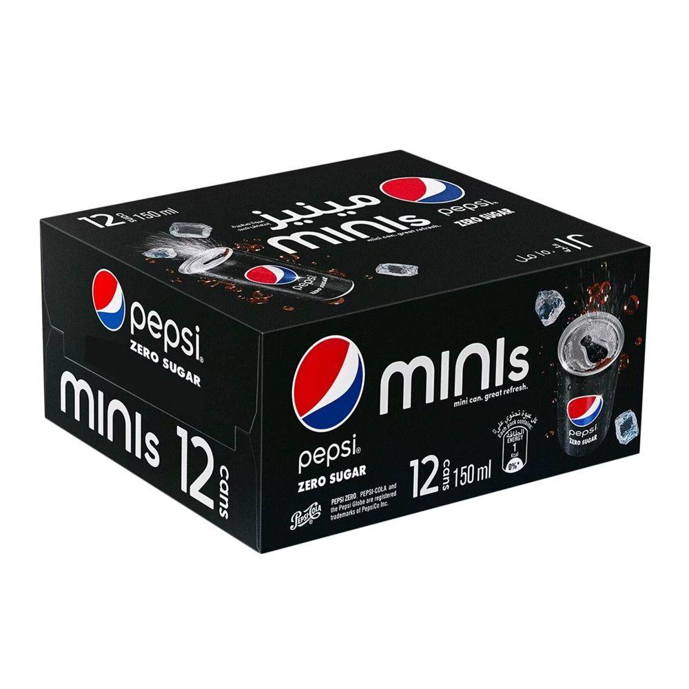 Pepsi Soft Drink Max Minis Zero Sugar 150 ML × 12 Box