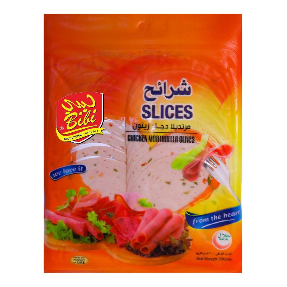 Bibi Fresh Mortadella Chicken Slices With Olives 200 G