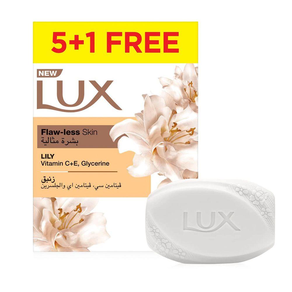 Lux Soap Lily With Vitamin C + E And Glycerine For Flaw-less Skin 170 G × 6