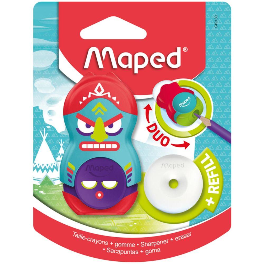 Maped Sharpener and Eraser Loopy 1 Hole Tantem Blister 2×1