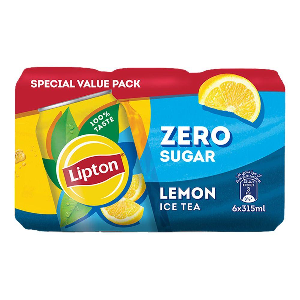 Lipton Iced Tea Zero Sugar With Lemon 315 ML × 6