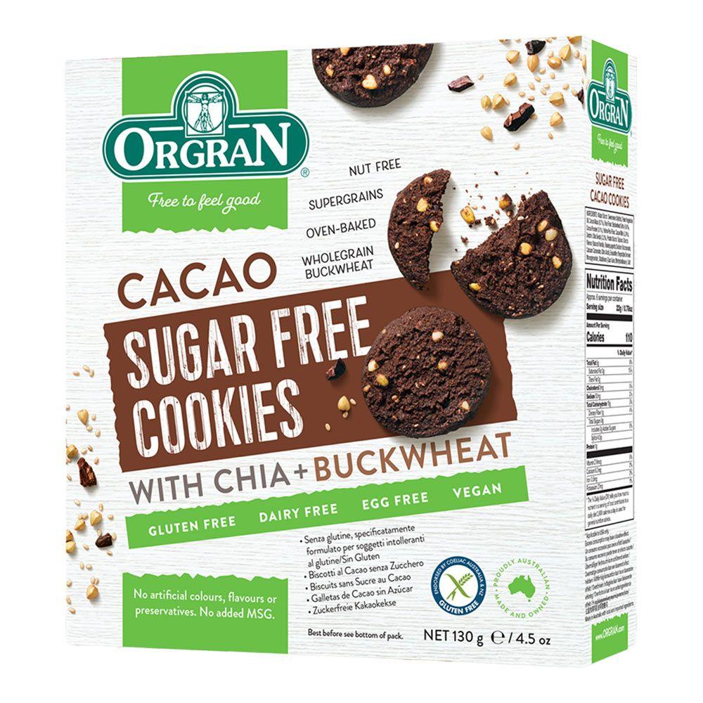 Orgran Cookies Cocoa With Chia & Buckwheat Gluten Free 130 G