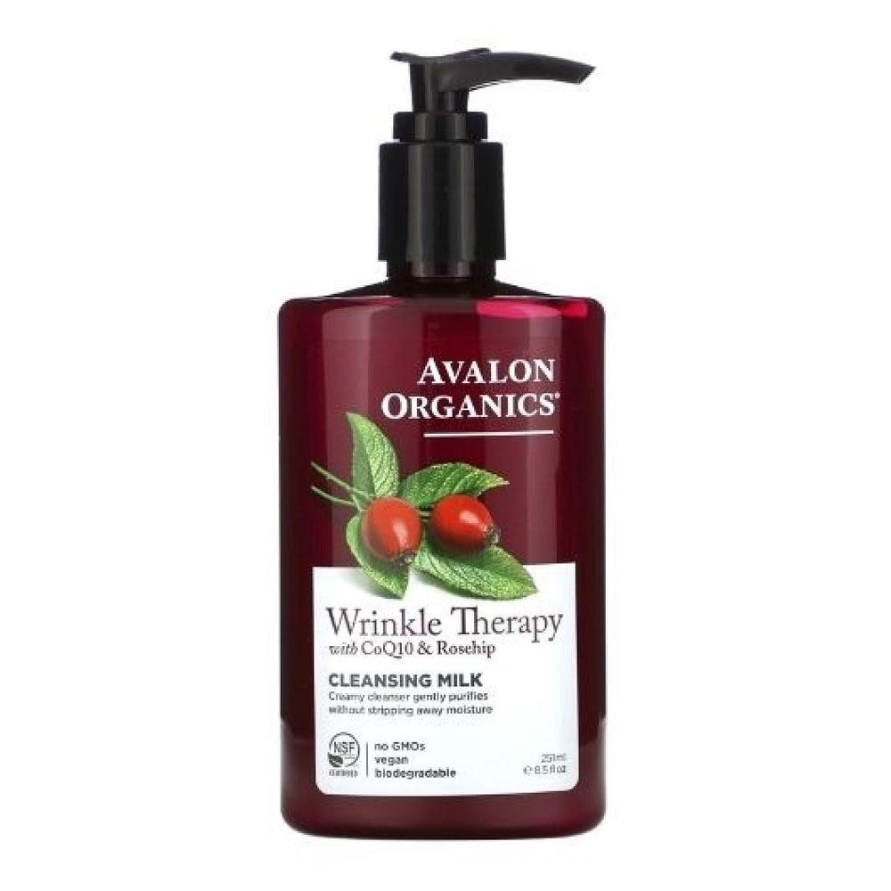 Avalon Organics Wrinkle Therapy Cleansing Milk with CoQ10 and Rosehip - 251g