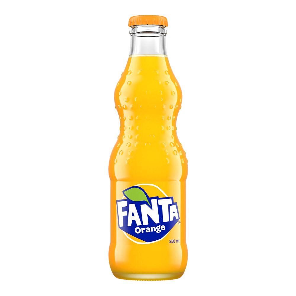 Fanta Soft Drink Orange Flavor Glass Bottle 250 ML