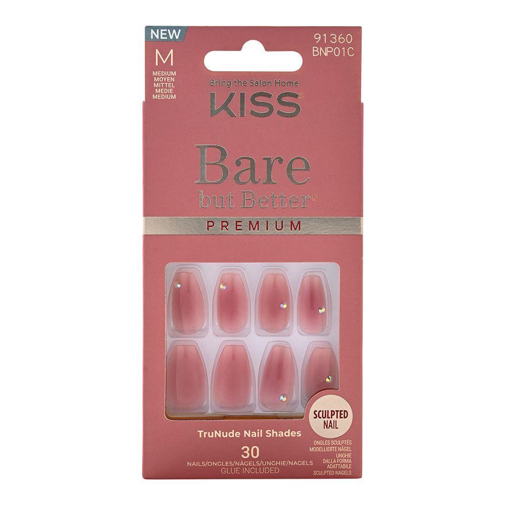KISS - TruNude Nail shades - Press-On Nails - Sculpted Medium Length- No. 91360 - 30 Pieces