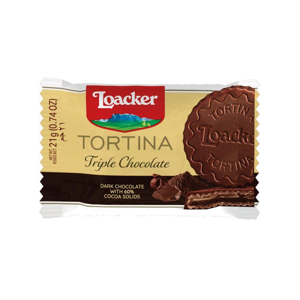 Loacker Wafer Tortina Dark Chocolate With Cocoa Cream Filling 21 G