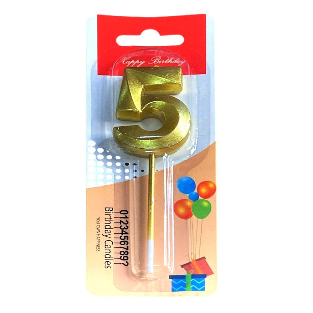 Canle Shaped 5 Gold Color