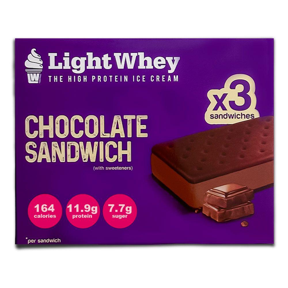 Light Whey Ice Cream Sandwich Chocolate Flavour Imported 3 Pieces